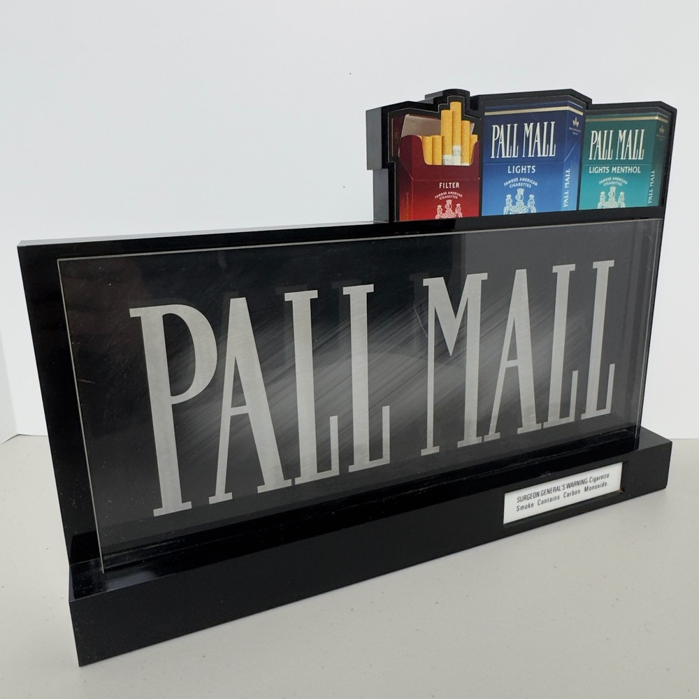 Vintage Pall Mall LED Light Box Sign Multi Color Changing Cigarette Bar Decor